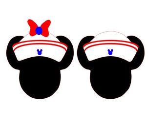 SVG, GSP Mickey & Minnie Mouse Sailors, Instant Download