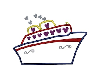 Applique Mouse Head Ship, Files Machine Embroidery Design