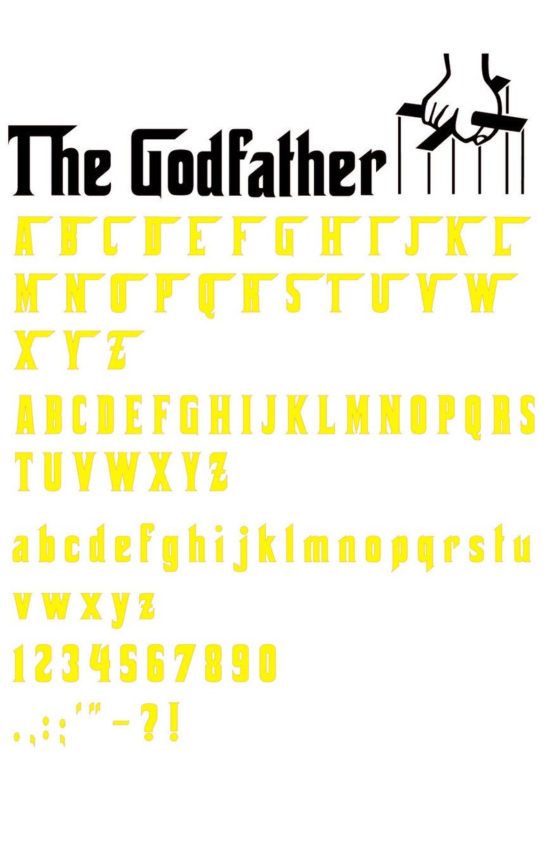 Download Svg Gsp The Godfather Font With Puppet Strings Instant Download Craft Supplies Tools Collage Timeglobaltech Com