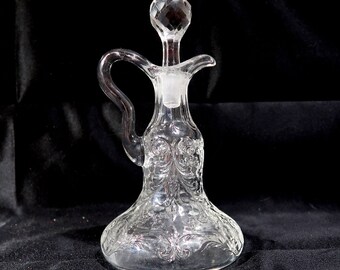 Antique McKee Rock Crystal Cruet, by McKee Glass Company , 1908 vintage Early American Pressed Glass EAPG