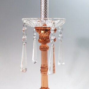 SET/2 Crystal Prism Dangle Glass Bobeches Candlestick Candle Wax