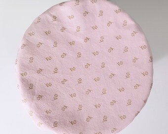 CLEARANCE Reusable bowl cover stand mixer pink and gold floral 100% cotton 9 to 10 inch bowl reversible unbleached cotton Kitchen Aid