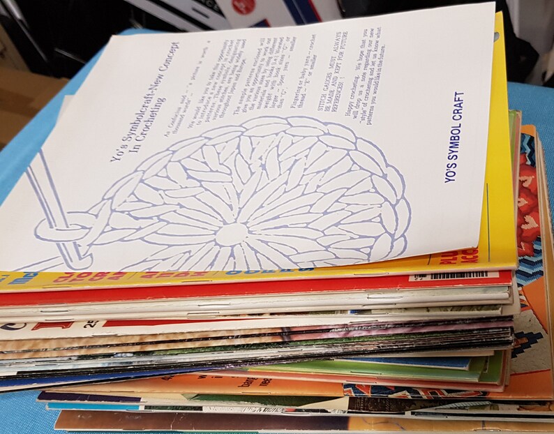 booklets and magazine items destash Needlepoint etc patterns HUGE LOT 45 plus Vintage 1970/'s Crochet