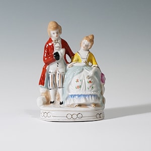 Collectible Made In Japan 1940&#39;s French couple fine porcelain statuette figurine post-WWII