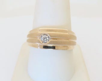 Gold Mens Diamonds Ring Natural Real Diamond Jewelry Anniversary Rings Gift for Husband Pinky Ring Executive April  3.5mm 10k US 10.50 R1798