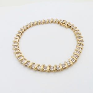 14k Natural Diamond Bracelets for Women Solid Gold Tennis Diamond Jewelry Special Occasion Gifts for Woman April Birthstone 2.10ct 7.25 B164