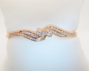 18k Natural Diamond Bangle Bracelets Hinged Bracelet Solid Gold Real Diamonds Jewelry Womens Gifts Anniversary Special 1.39ctw Size 7 B182