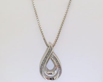 Diamond Infinity Necklace Natural Diamonds Jewelry Womens Sterling Silver Gift for Wife Girlfriend Special Occasion .22ctw Size 20" SN034