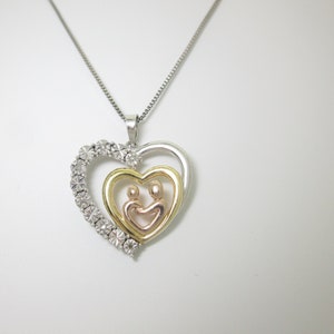 Diamond Mother Child Necklace Natural Rose Yellow Gold