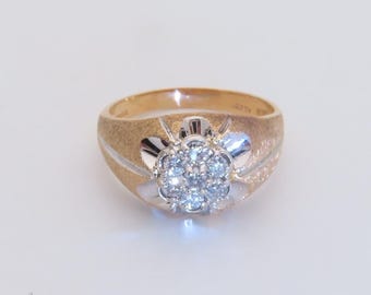 14k Gold Mens Diamonds Ring Natural Real Diamond Jewelry Anniversary Rings Gift for Husband Pinky Ring Executive Stamped 50ctw US 11.5 R1796