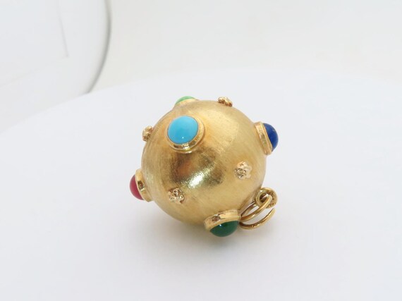 18k Solid Gold Multistone Outer Space Charm Orbit… - image 4
