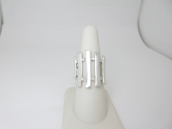 Sterling Abstract Ring Designer Statement Cocktai… - image 3