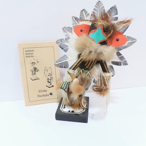 Rare Kachina Doll Native Americans  Hand Wrought Dancing Star Fly Folk Art Katsina Tribal Spiritual Intricate Signed Cindy Kachada