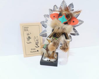 Rare Kachina Doll Native Americans  Hand Wrought Dancing Star Fly Folk Art Katsina Tribal Spiritual Intricate Signed Cindy Kachada