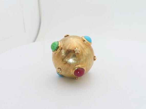 18k Solid Gold Multistone Outer Space Charm Orbit… - image 3