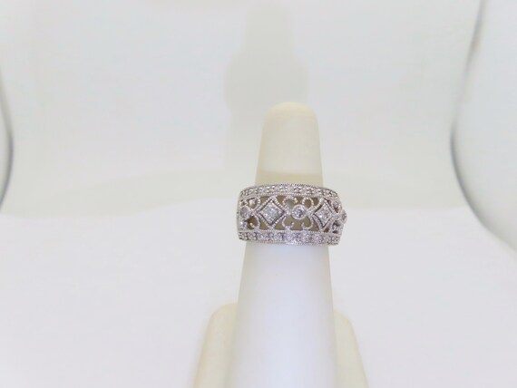 Antique Diamond Ring Filigree Natural Diamonds Ri… - image 5