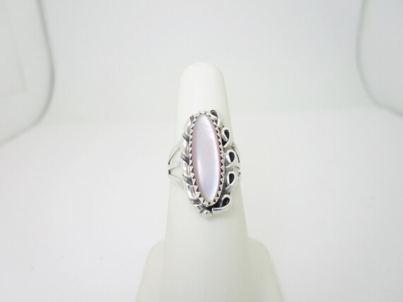 Native American Indian Solid Sterling Silver Pink Mussel Ring Etsy