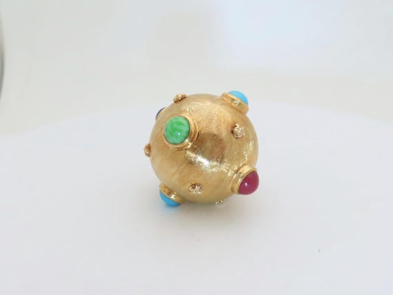 18k Solid Gold Multistone Outer Space Charm Orbit… - image 7