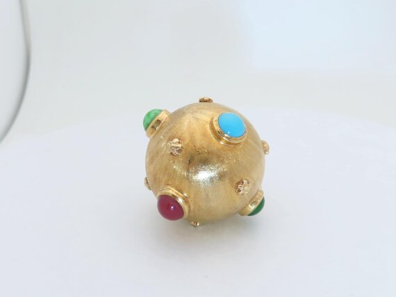 18k Solid Gold Multistone Outer Space Charm Orbit… - image 8