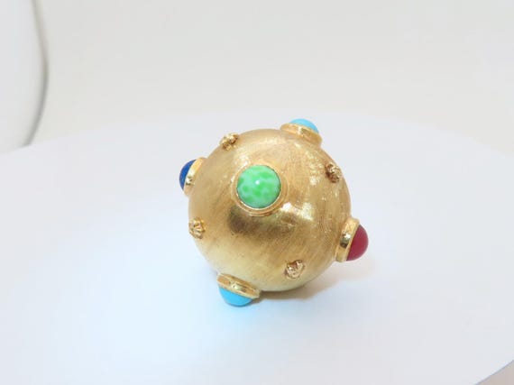 18k Solid Gold Multistone Outer Space Charm Orbit… - image 5