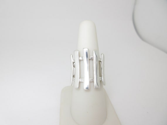 Sterling Abstract Ring Designer Statement Cocktai… - image 5