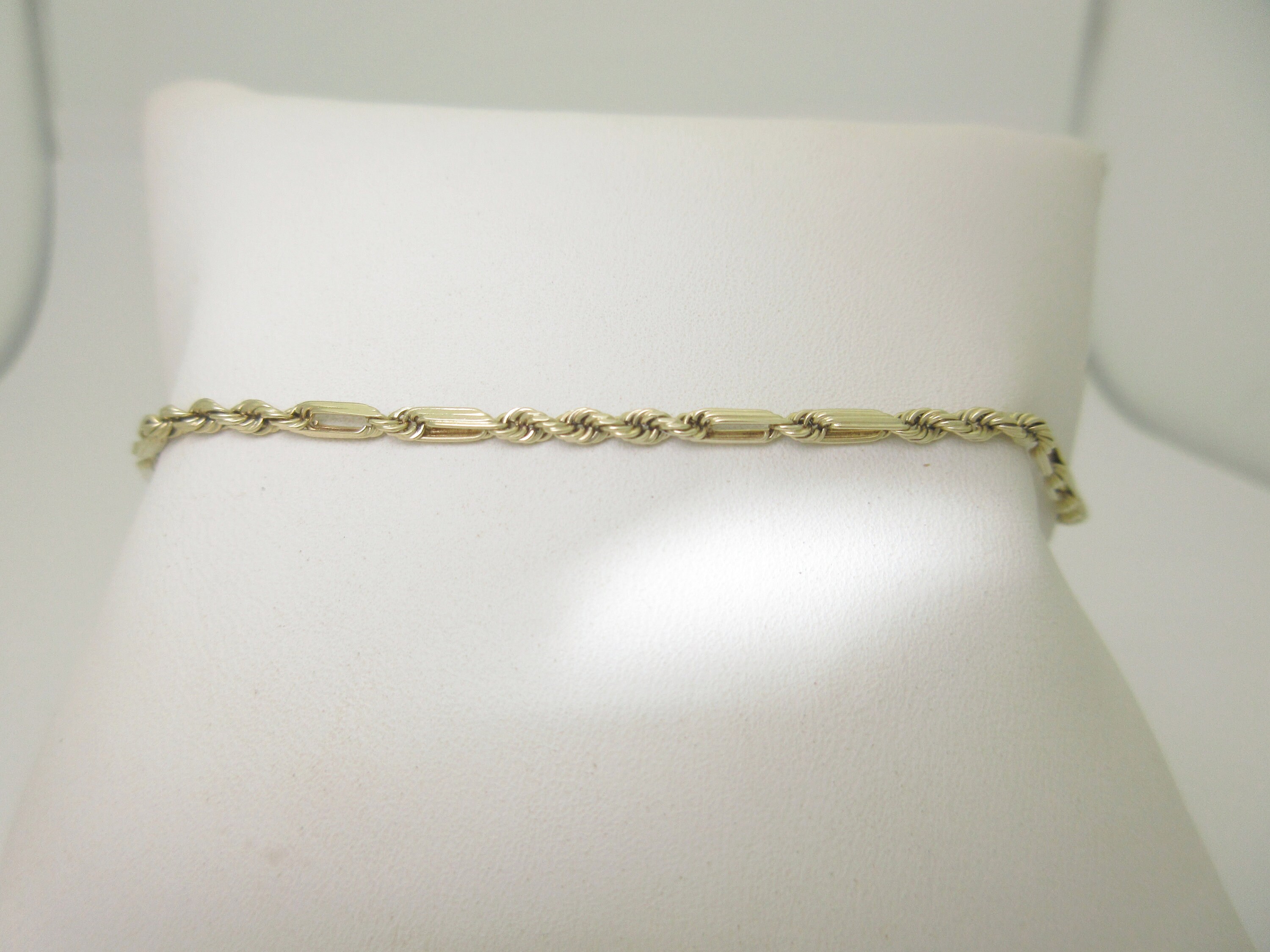 Gold Ankle Bracelet Anklet 14K Solid Custom Rope Twist Size 10 | Etsy