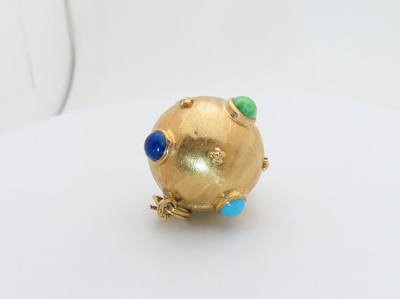 18k Solid Gold Multistone Outer Space Charm Orbit… - image 6