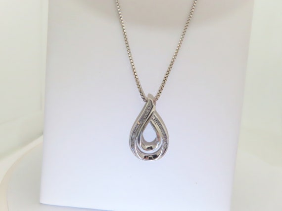 Diamond Infinity Necklace Natural Diamonds Bridal… - image 1