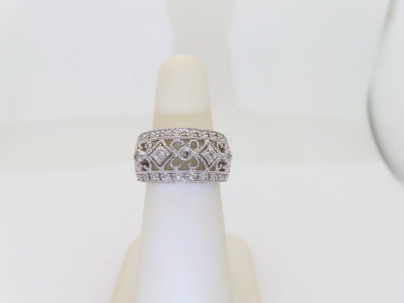 Antique Diamond Ring Filigree Natural Diamonds Ri… - image 3