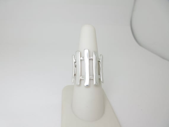 Sterling Abstract Ring Designer Statement Cocktai… - image 1
