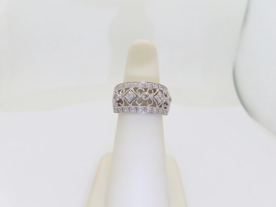 Antique Diamond Ring Filigree Natural Diamonds Ri… - image 7