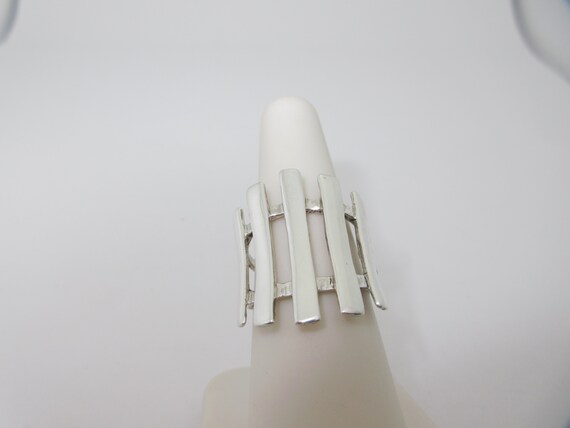 Sterling Abstract Ring Designer Statement Cocktai… - image 6