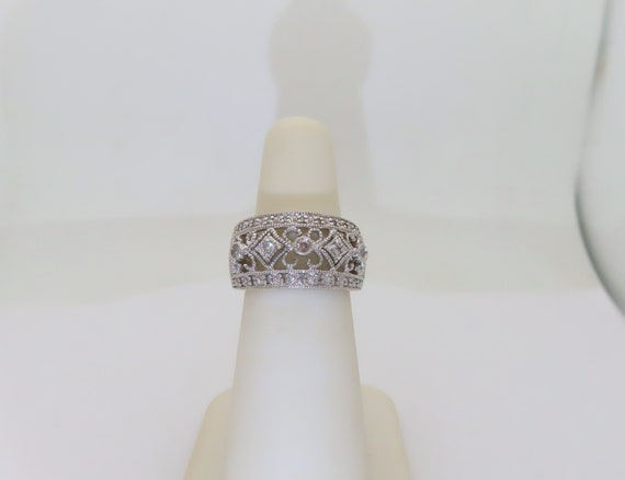 Antique Diamond Ring Filigree Natural Diamonds Ri… - image 9