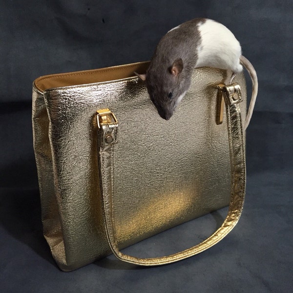 Reserved for Kim Taxidermy Rat Handbag In Gold
