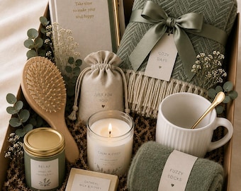 Caja de regalo Hygge para el autocuidado, regalo acogedor para ella, abrazo en una caja, regalo para desear pronta recuperación, regalo para demostrar que piensas en ella, paquete de cuidado para ella, cesta de autocuidado
