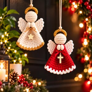Crochet Angel Ornament Pattern Christmas Tree Decor 2 Angel PDFAdvanced Beginner,Holiday Keepsake