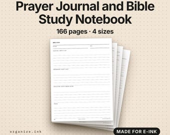 Digital Prayer Journal & Bible Study Notebook | Sermon Notes (PDF Download)