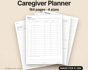 Caregiver Planner & Medication Log, Digital | Care Log, Appointments (PDF Download)