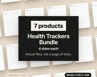 Health Tracker Bundle, 7 Digital Planners | Menopause, GLP-1, IVF, CBT (pdf Download)