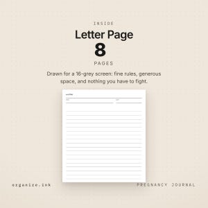 Book Week Letters Pregnancy Journal, Digital | Week by Week, Kick Counts, Letters to Baby ...