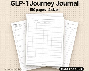 GLP-1 Tracker & Weight Loss Journal | Dose Log, Side Effects (PDF Download)