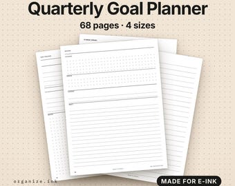 Quarterly Goal Planner, Digital | 90-Day Goals, 13-Week Sprint, OKR (PDF Download)