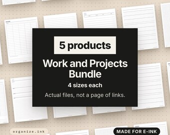 Work Planner Bundle, 5 Digital Planners | Clients, Meetings, Budget, Goals (PDF Download)