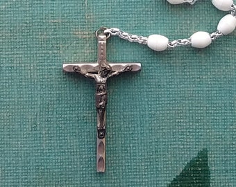 Italian Religious Catholic Rosary Crucifix Cross Vintage,  Italian Catholic Reliquary Crucifix