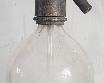 Antique Vintage A. Meeter & Co. Seltzer Bottle Soda Water Seltzer Water Bottle Siphon Bottle Harlem Clear Mineral Water Fabriek