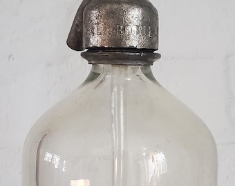 Antique Vintage Marshal Bottling Co. Seltzer Bottle Soda Water Seltzer Water Bottle Siphon Bottle Marshal MINN. Clear