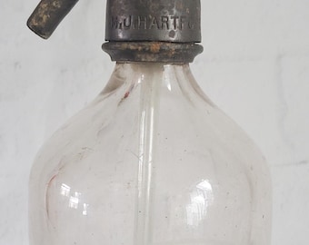 Antique Vintage American Soda Bottling Works Seltzer Bottle Soda Water Seltzer Water Bottle Siphon Bottle Hartford CONN. Clear