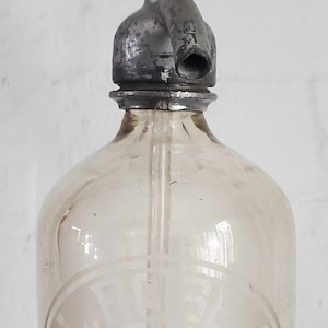 Antique Vintage R. L. Rose Co. Seltzer Bottle Soda Water Seltzer Water Bottle Siphon Bottle Providence R.I. Clear