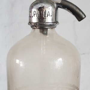 Antique Vintage Atlantic Bottling Works Seltzer Bottle Soda Water Seltzer Water Bottle Siphon Bottle Atlantic City N.J. Clear