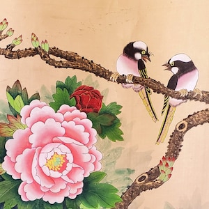 Vintage Chinese Original Watercolor Silk Scroll Painting/ Art